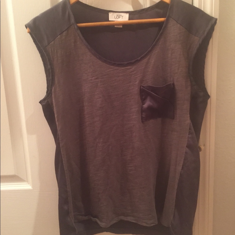 Ann Taylor LOFT Silky Grey Shirt